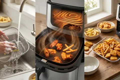 Czyszczenie i gotowanie w airfryerze: od umywania koszyka po pyszne frytki i nuggetsy. To jest airfryer, który ułatwia życie.
