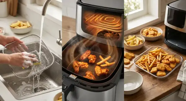 Czyszczenie i gotowanie w airfryerze: od umywania koszyka po pyszne frytki i nuggetsy. To jest airfryer, który ułatwia życie.